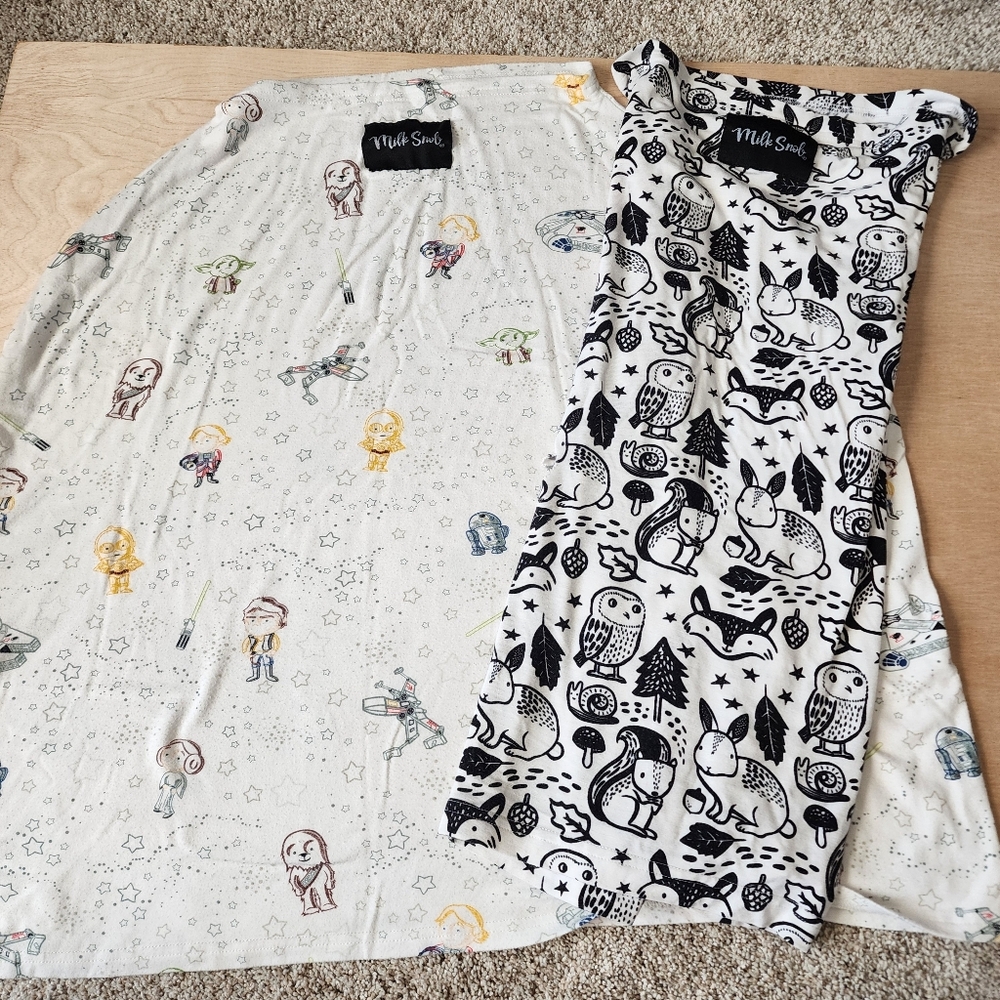 Milk Snob Star Wars, Black & White Woodland Creature Car Seat Cover Set